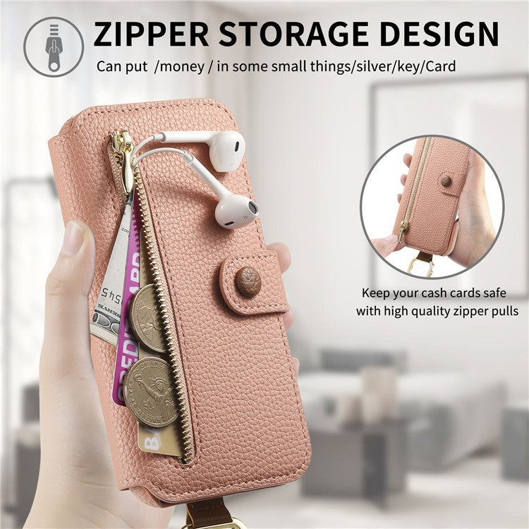 For Samsung Galaxy S23+ Case RFID Blocking Zipper Wallet PU Leather Mobile Cover