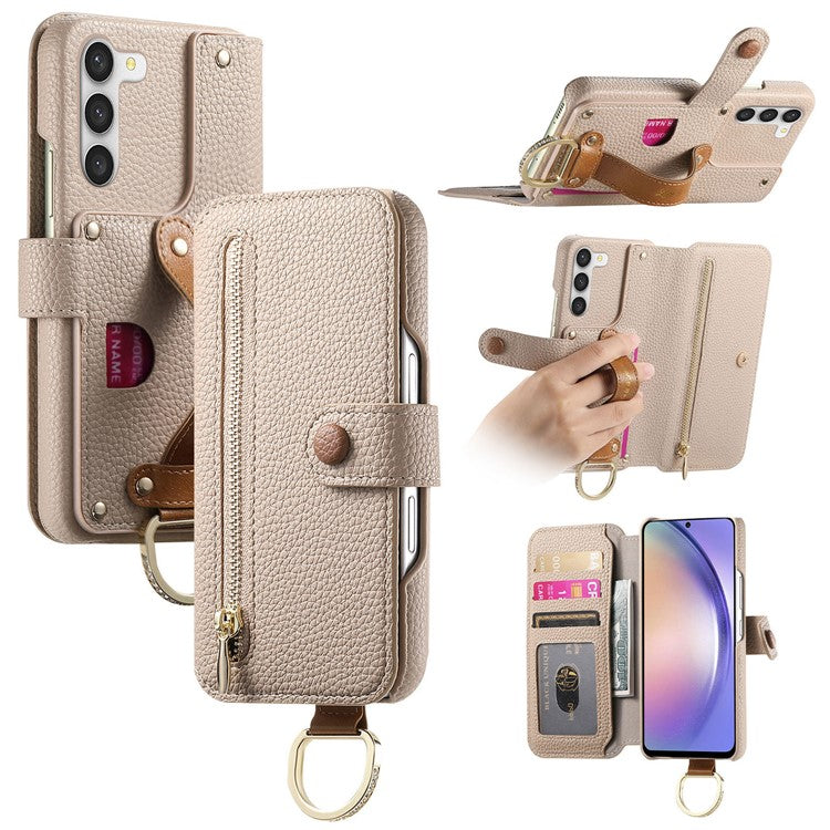 For Samsung Galaxy S23+ Case RFID Blocking Zipper Wallet PU Leather Mobile Cover