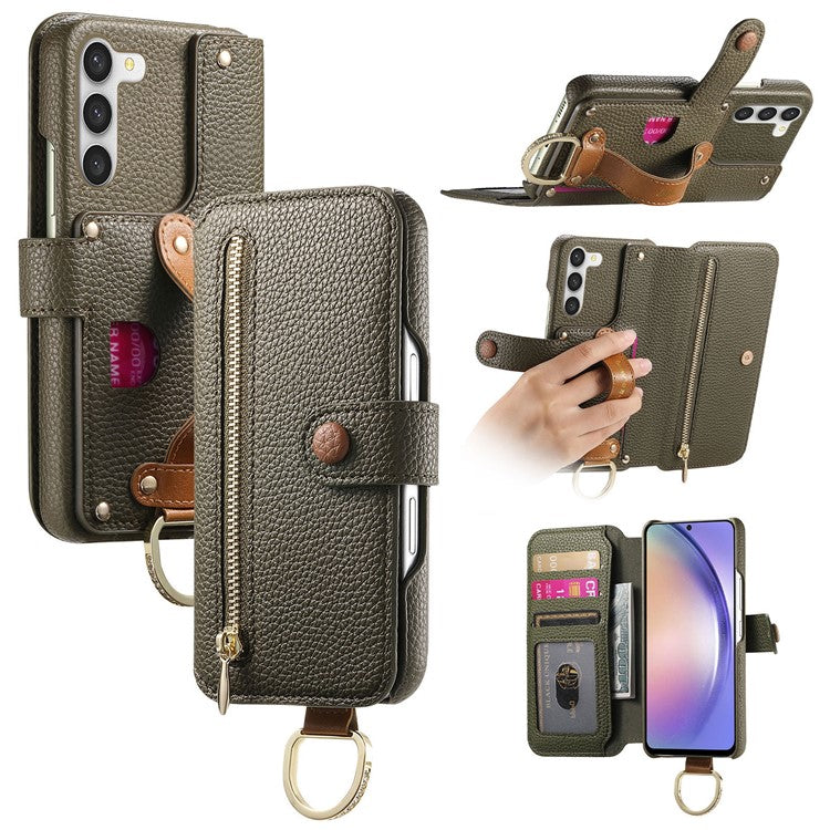 For Samsung Galaxy S23+ Case RFID Blocking Zipper Wallet PU Leather Mobile Cover
