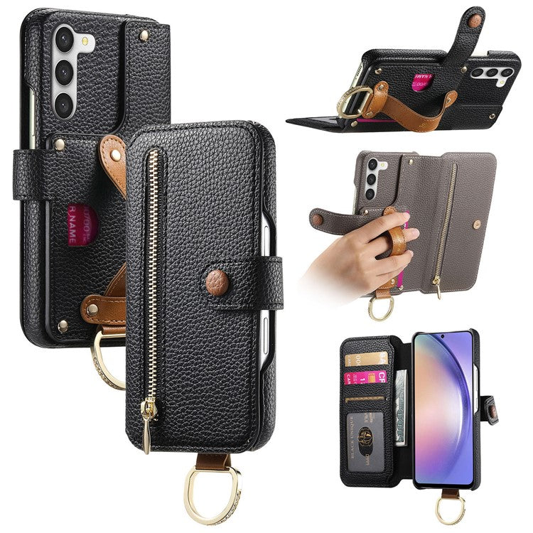 For Samsung Galaxy S23+ Case RFID Blocking Zipper Wallet PU Leather Mobile Cover