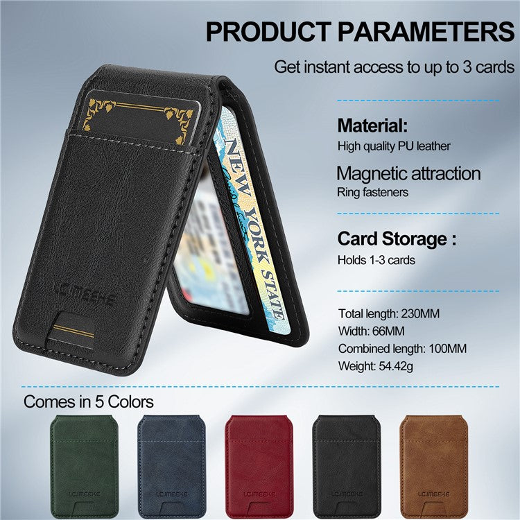 LC.IMEEKE L3 For Samsung Galaxy S23 Ultra Magnetic Case Detachable Card Holder Leather+TPU Mobile Cover