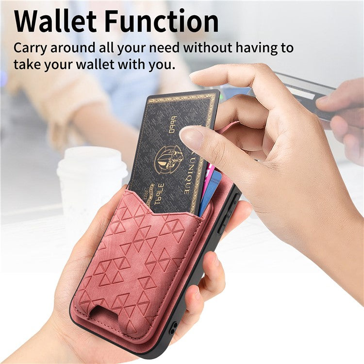 For Samsung Galaxy S23 Ultra Case Imprinted Pattern Card Holder Kickstand Leather Back Cover
