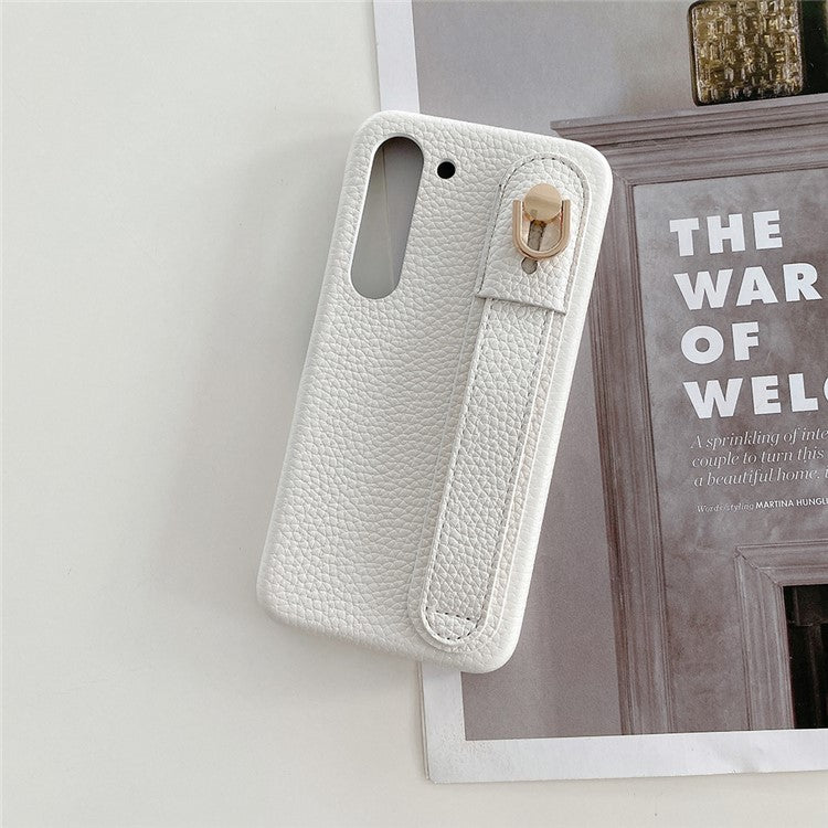For Samsung Galaxy S23+ Case Wristband Kickstand PU Leather + PET Phone Cover