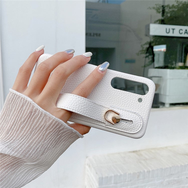 For Samsung Galaxy S23+ Case Wristband Kickstand PU Leather + PET Phone Cover