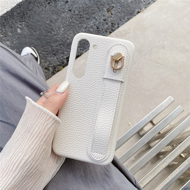 For Samsung Galaxy S23+ Case Wristband Kickstand PU Leather + PET Phone Cover