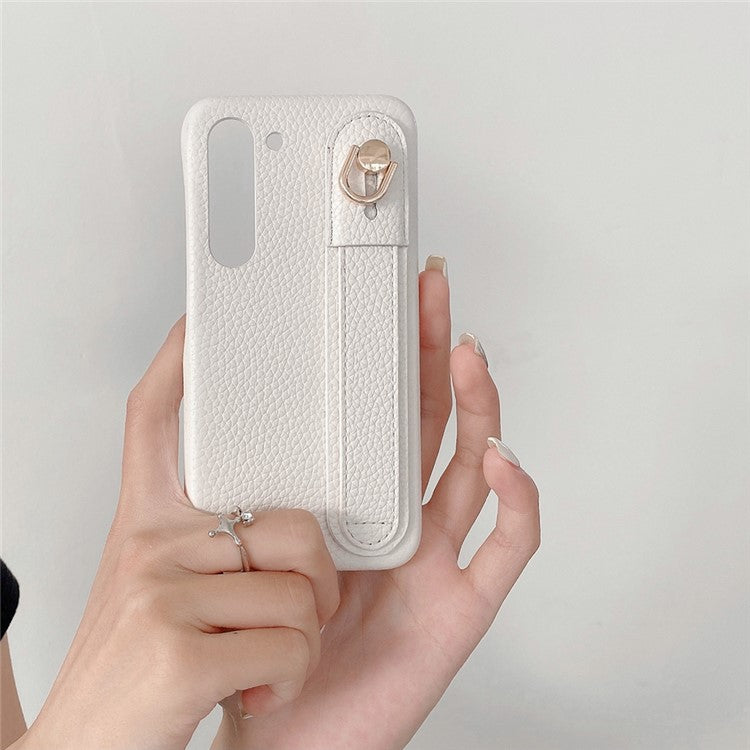 For Samsung Galaxy S23+ Case Wristband Kickstand PU Leather + PET Phone Cover