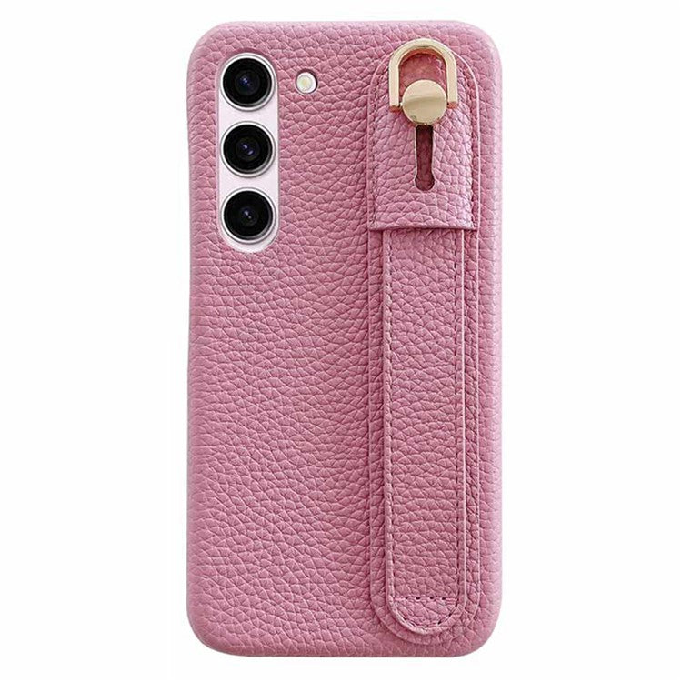 For Samsung Galaxy S23+ Case Wristband Kickstand PU Leather + PET Phone Cover