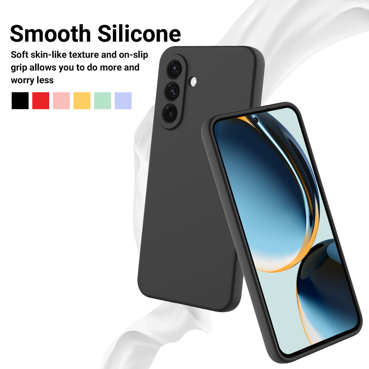 För Samsung Galaxy A26 5G Fodral Flytande Silikon Telefonbaksida med handrem