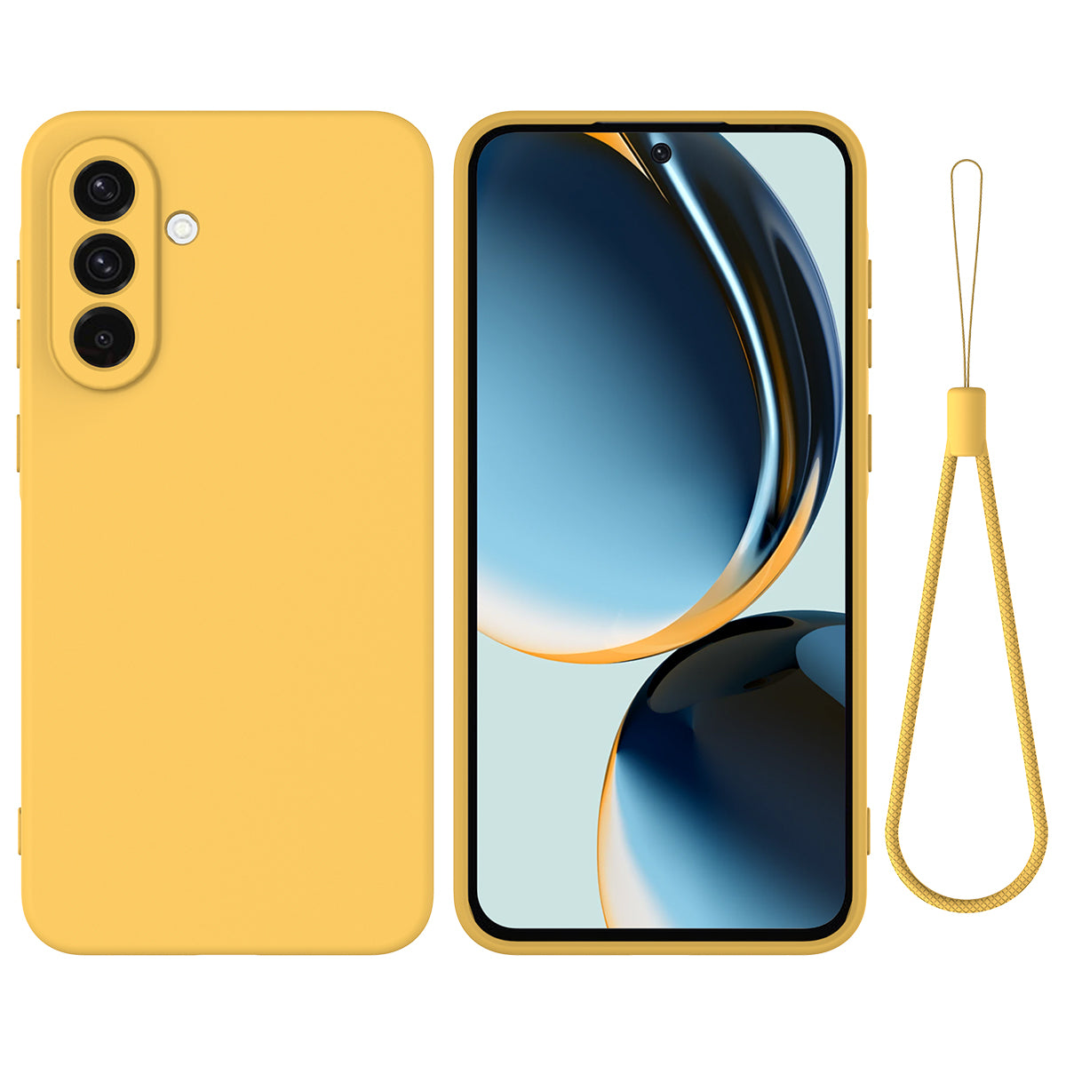 För Samsung Galaxy A26 5G Fodral Flytande Silikon Telefonbaksida med handrem
