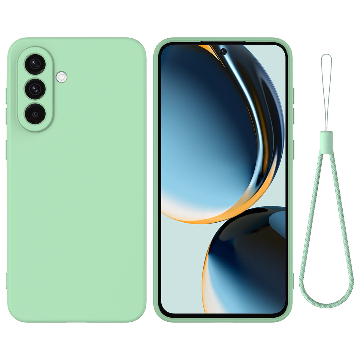 För Samsung Galaxy A26 5G Fodral Flytande Silikon Telefonbaksida med handrem