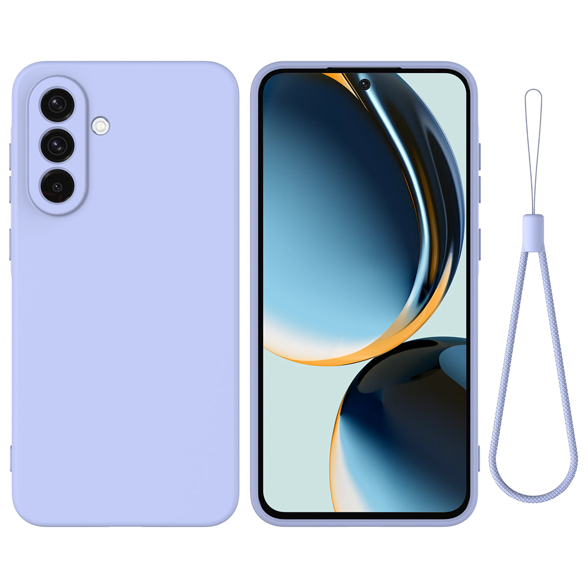 För Samsung Galaxy A26 5G Fodral Flytande Silikon Telefonbaksida med handrem
