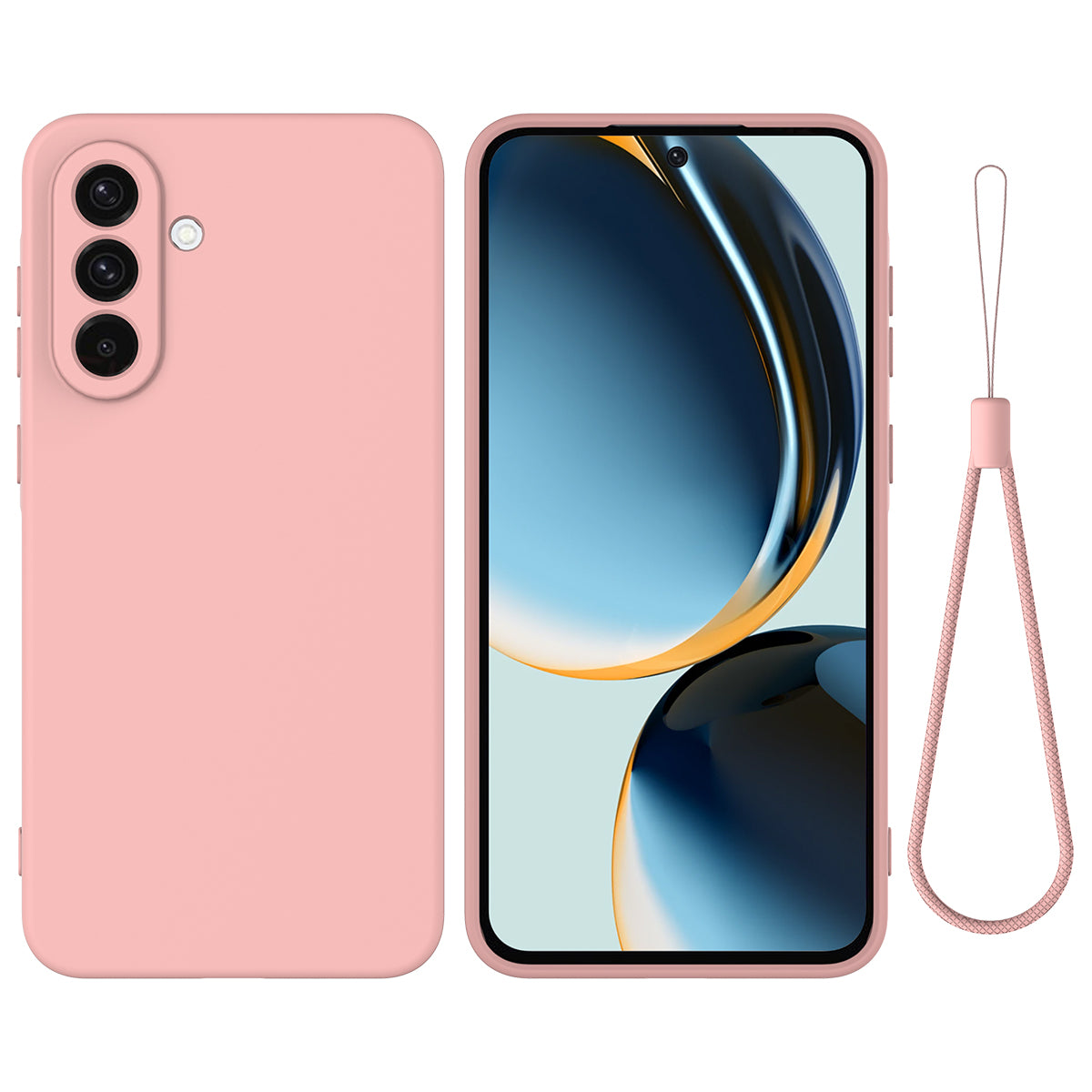 För Samsung Galaxy A26 5G Fodral Flytande Silikon Telefonbaksida med handrem