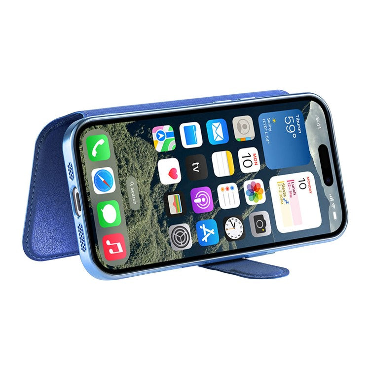 För iPhone 15 Pro Max-fodral kompatibelt med MagSafe avtagbart läderfodral med linsfil