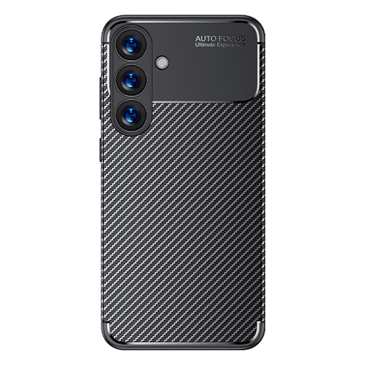För Samsung Galaxy S25 Fodral Carbon Fiber Texture TPU Telefonskal Värmeavledning