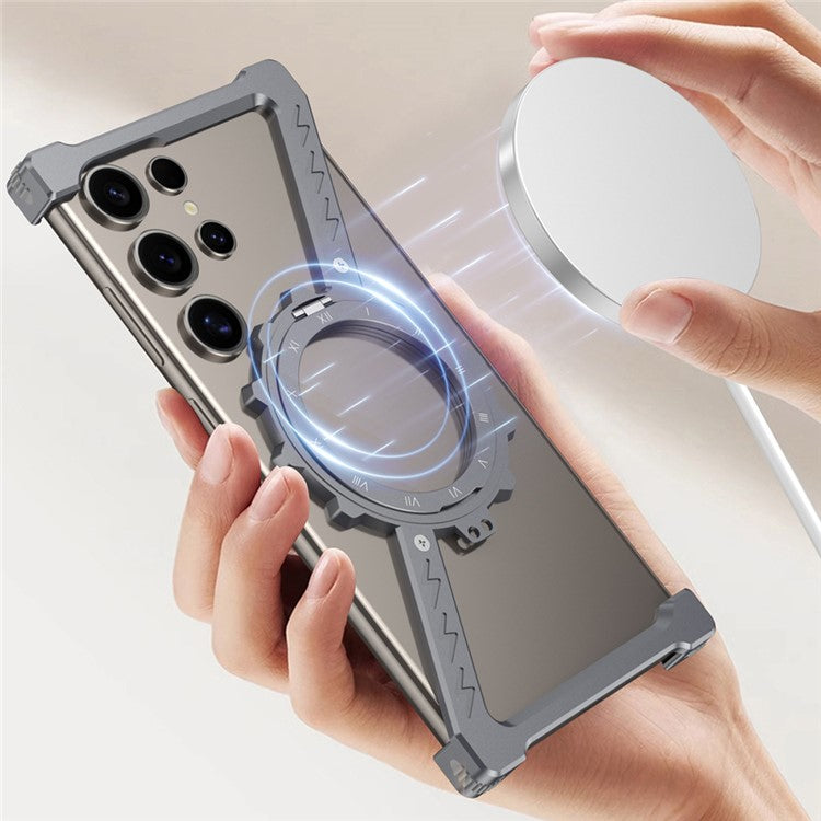 For Samsung Galaxy S23 Ultra Kickstand Case Compatible with MagSafe Z Shape Bumper Phone Cover