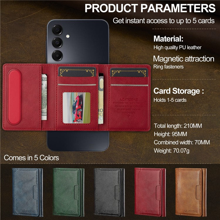 LC.IMEEKE L5 For Samsung	Galaxy S23+ Magnetic Phone Case Leather Back Cover with Detachable Card Holder