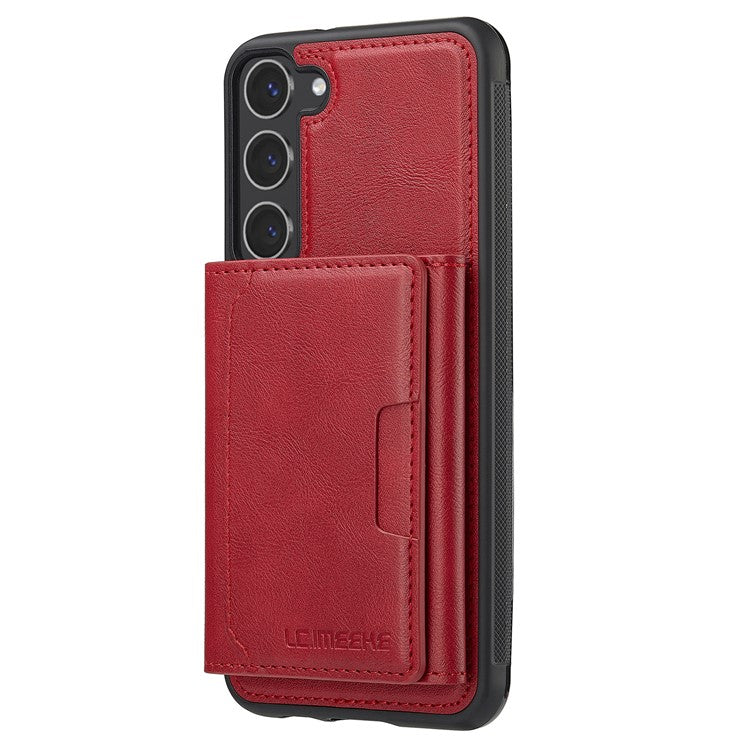 LC.IMEEKE L5 For Samsung	Galaxy S23+ Magnetic Phone Case Leather Back Cover with Detachable Card Holder