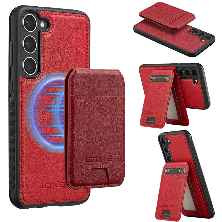 LC.IMEEKE L3 For Samsung Galaxy S23 Magnetic Case Detachable Card Holder Leather TPU Mobile Cover