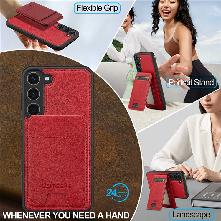LC.IMEEKE L3 For Samsung Galaxy S23 Magnetic Case Detachable Card Holder Leather TPU Mobile Cover