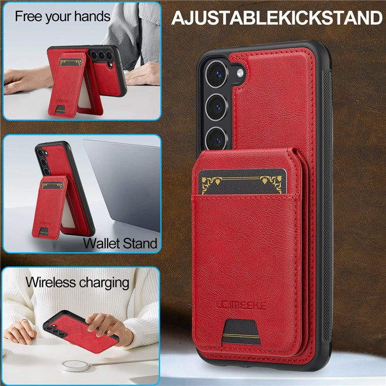 LC.IMEEKE L3 For Samsung Galaxy S23 Magnetic Case Detachable Card Holder Leather TPU Mobile Cover