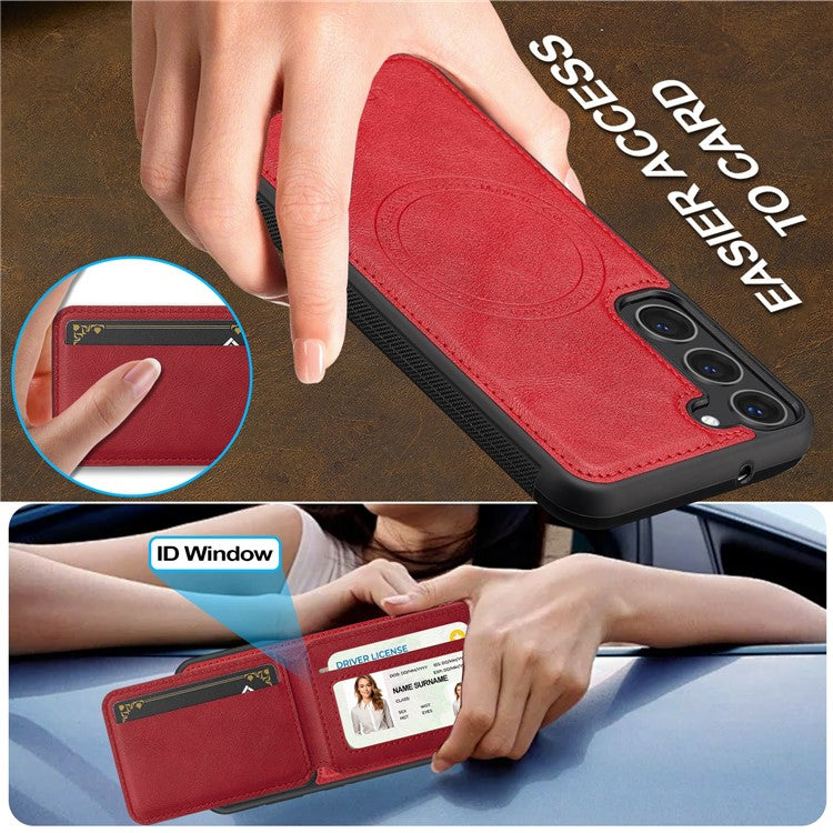 LC.IMEEKE L3 For Samsung Galaxy S23 Magnetic Case Detachable Card Holder Leather TPU Mobile Cover