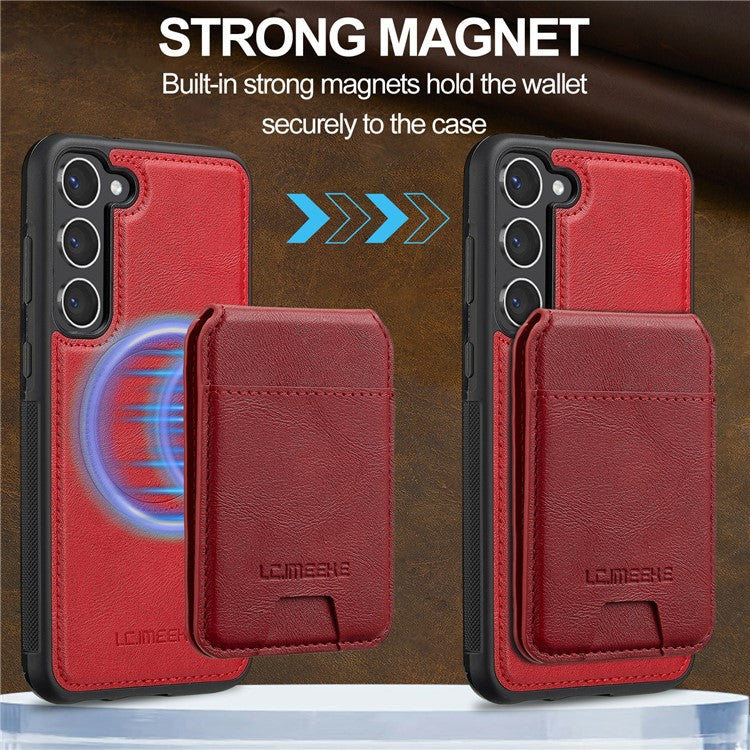 LC.IMEEKE L3 For Samsung Galaxy S23 Magnetic Case Detachable Card Holder Leather TPU Mobile Cover