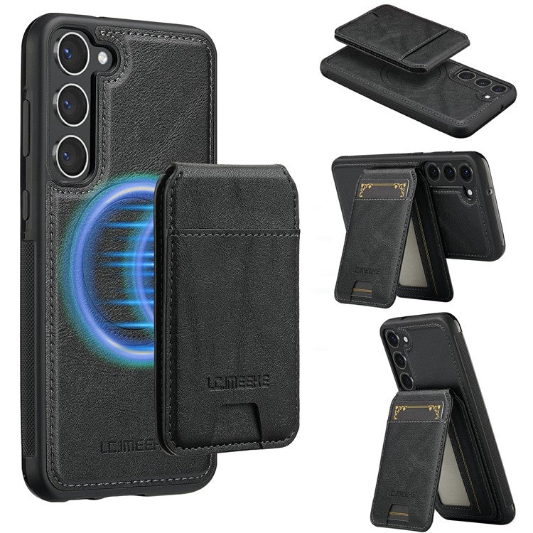 LC.IMEEKE L3 For Samsung Galaxy S23 Magnetic Case Detachable Card Holder Leather TPU Mobile Cover