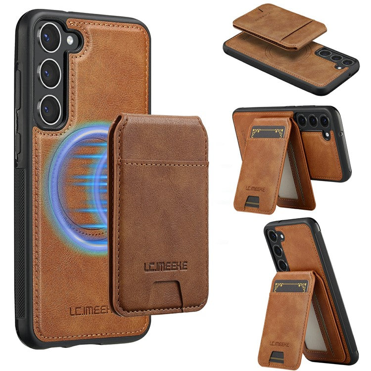 LC.IMEEKE L3 For Samsung Galaxy S23 Magnetic Case Detachable Card Holder Leather TPU Mobile Cover