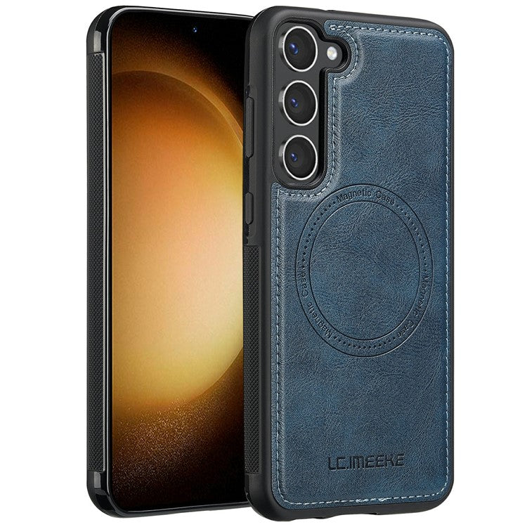LC.IMEEKE For Samsung Galaxy S23 Magnetic Case Compatible with MagSafe Leather TPU Back Cover