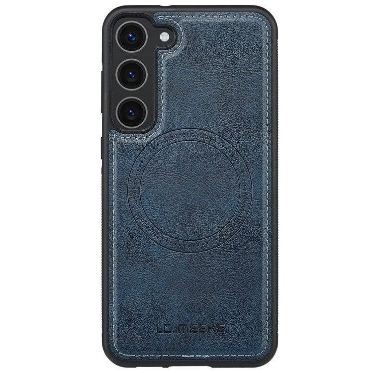 LC.IMEEKE For Samsung Galaxy S23 Magnetic Case Compatible with MagSafe Leather TPU Back Cover