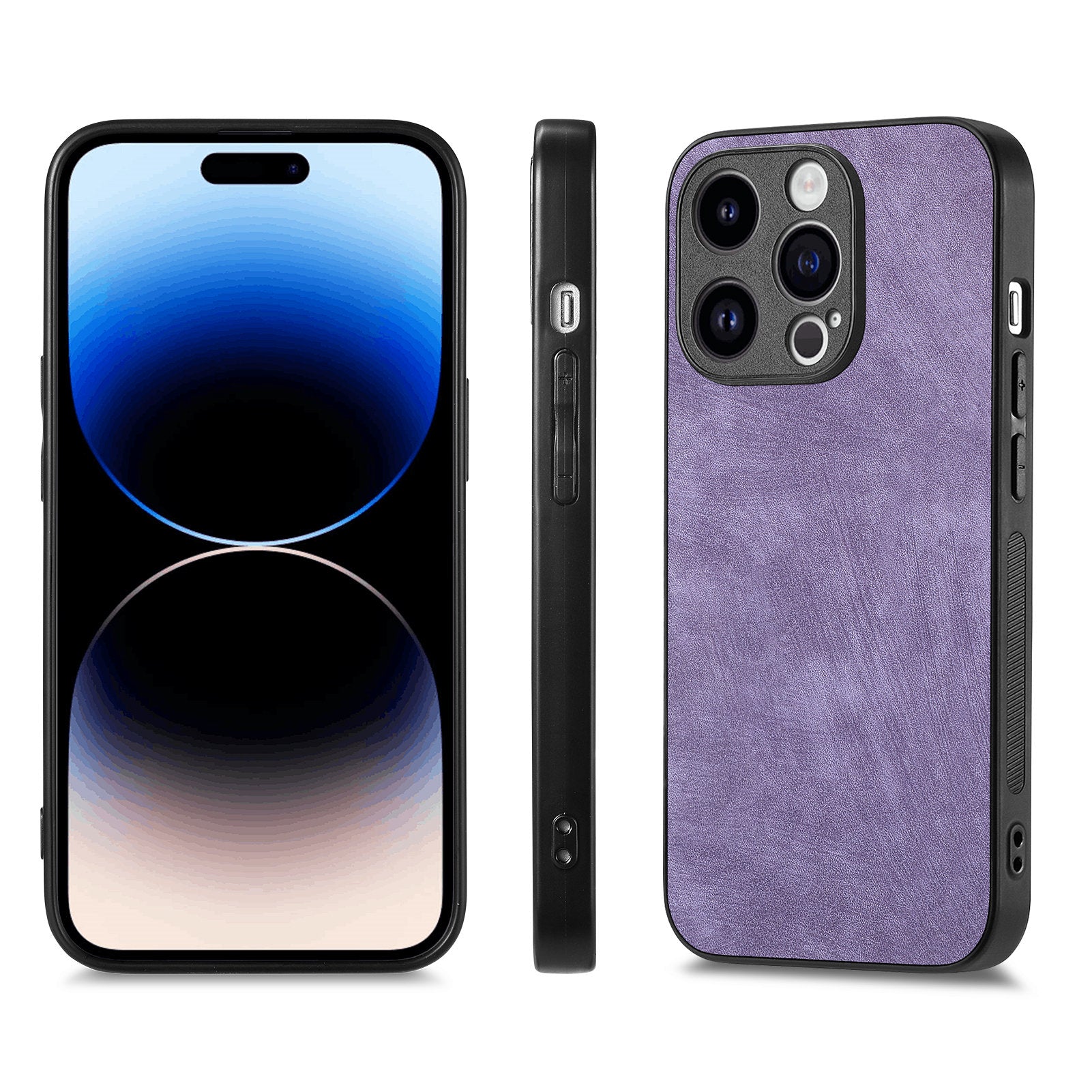För iPhone 15 Pro Fodral Stötsäkert Slim Retro Läder Telefon Bakstycke