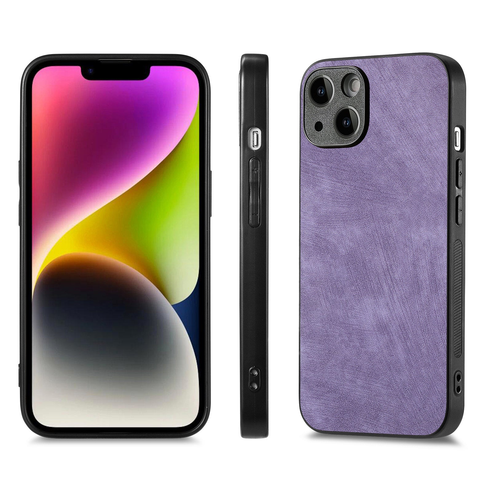 För iPhone 14 Plus Fodral Stötsäkert Slim Retro Läder Telefon Bakstycke