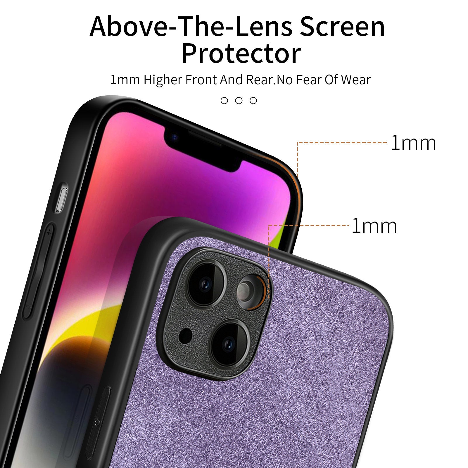 För iPhone 14 Plus Fodral Stötsäkert Slim Retro Läder Telefon Bakstycke