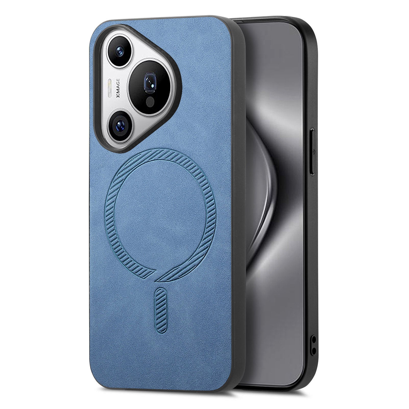 För Huawei Pura 70 Pro+ läderfodral som är kompatibelt med MagSafe Skin-touch