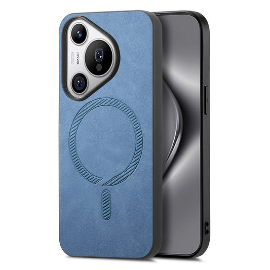 För Huawei Pura 70 Pro+ läderfodral som är kompatibelt med MagSafe Skin-touch