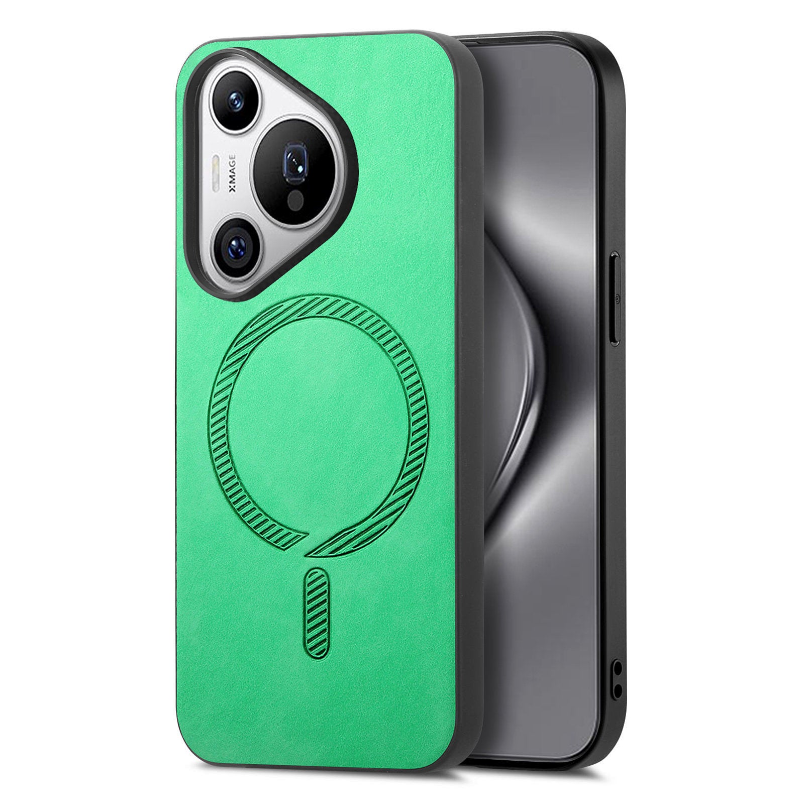För Huawei Pura 70 Pro+ läderfodral som är kompatibelt med MagSafe Skin-touch