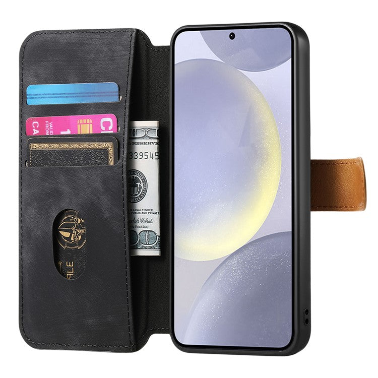 For Samsung Galaxy A55 5G Case Wallet Retro Leather Phone Cover with Wristband Kickstand