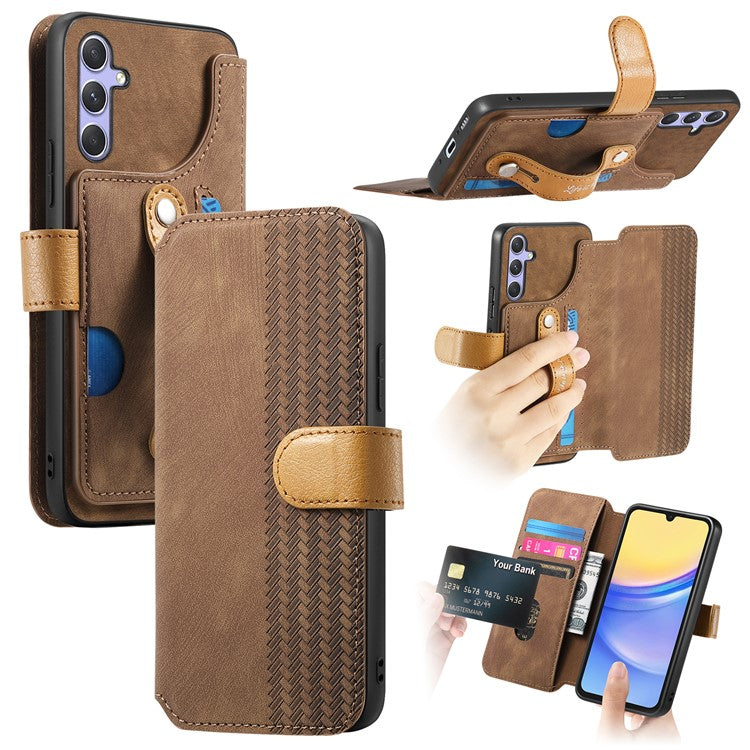 For Samsung Galaxy A55 5G Case Wallet Retro Leather Phone Cover with Wristband Kickstand