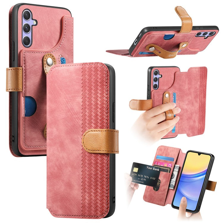 For Samsung Galaxy A55 5G Case Wallet Retro Leather Phone Cover with Wristband Kickstand