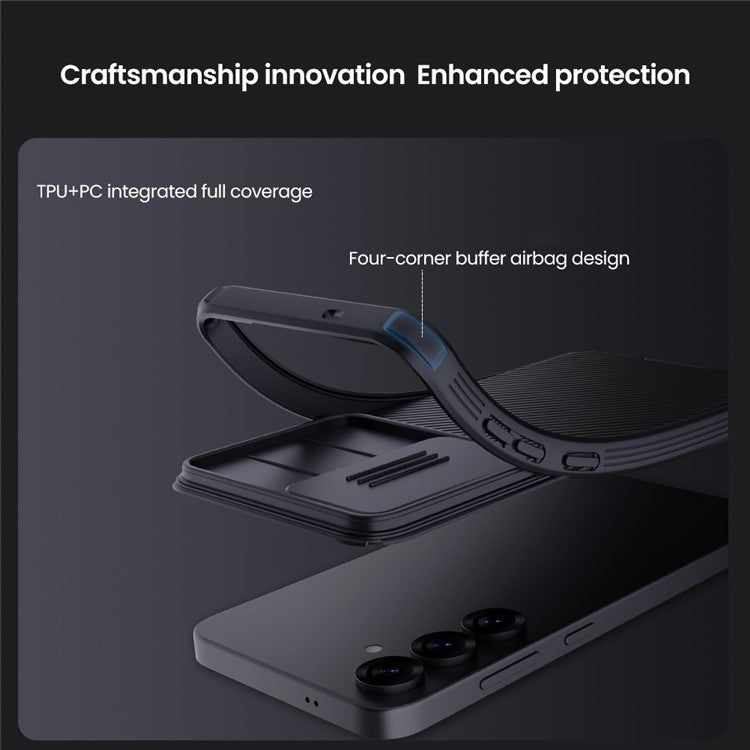 NILLKIN Camshield Pro Series för Samsung Galaxy S25 Fodral PC + TPU Slide Kameralock Telefonskydd