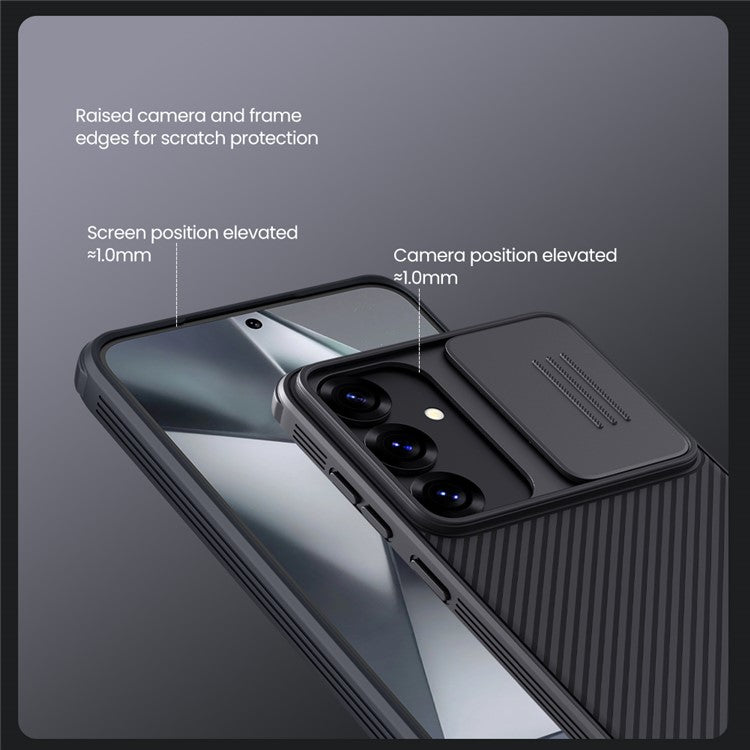 NILLKIN Camshield Pro Series för Samsung Galaxy S25 Fodral PC + TPU Slide Kameralock Telefonskydd