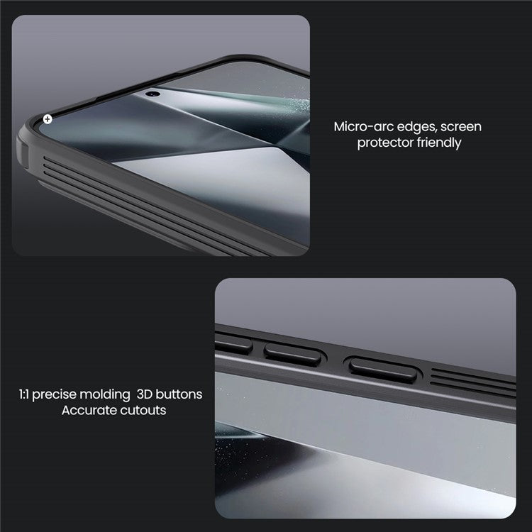 NILLKIN Camshield Pro Series för Samsung Galaxy S25 Fodral PC + TPU Slide Kameralock Telefonskydd