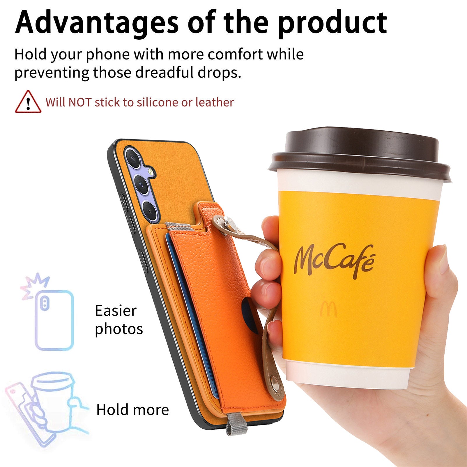 For Samsung Galaxy A15 5G / Galaxy A15 4G Magnetic Leather Back Case with Detachable Card Holder and Wristband