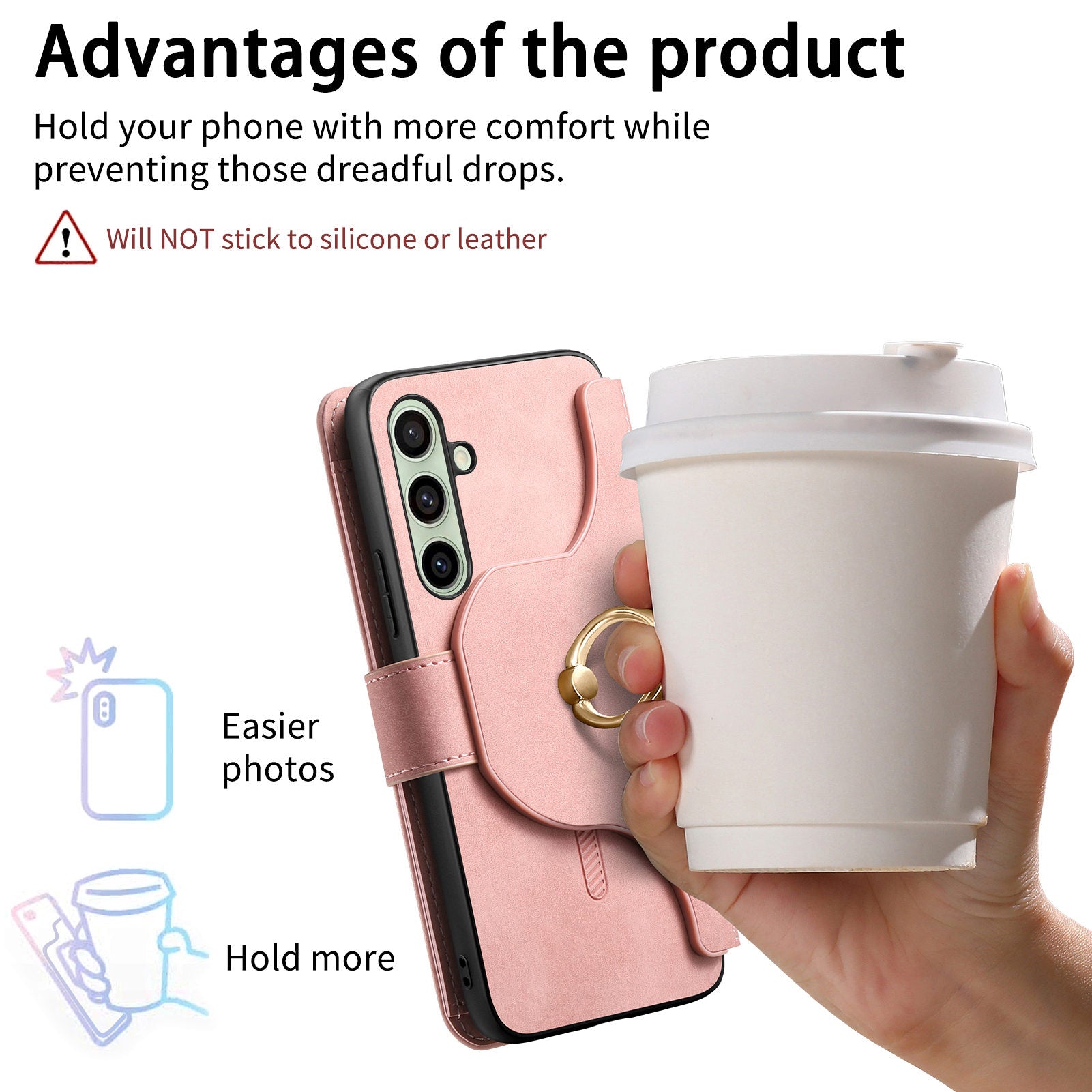 For Samsung Galaxy A55 5G Magnetic Leather Case with Detachable RFID Blocking Zipper Wallet Cover