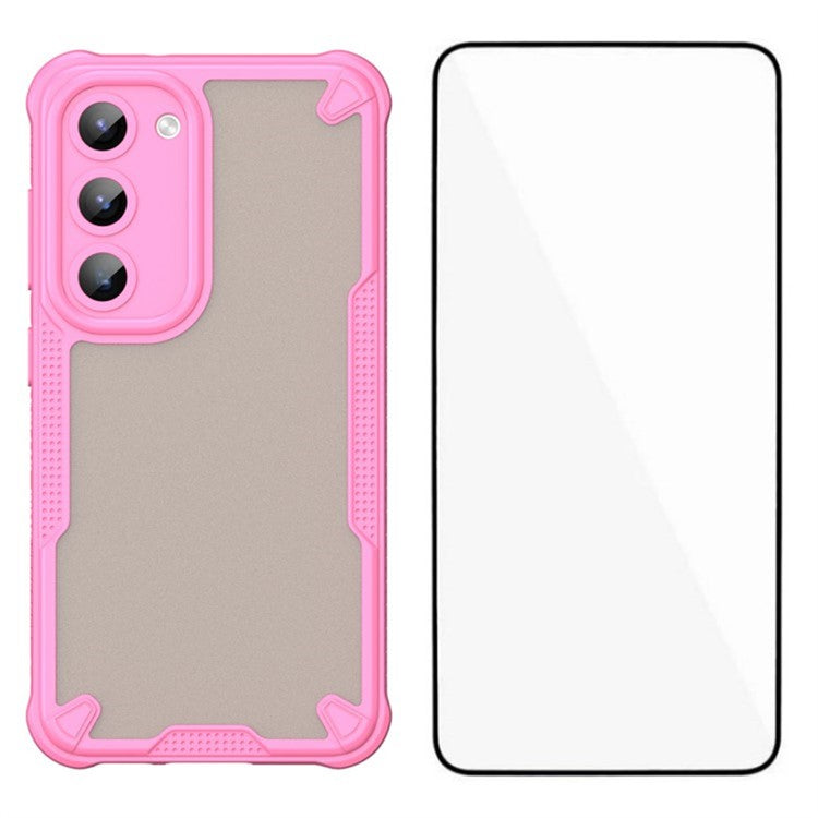 WANLONFENG MFFJ Series For Samsung Galaxy S23 Case Anti Drop TPU + Acrylic Phone Back Cover with Screen Film