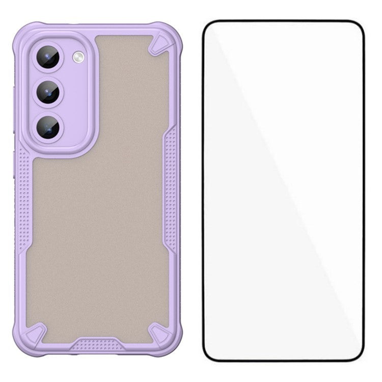 WANLONFENG MFFJ Series For Samsung Galaxy S23 Case Anti Drop TPU + Acrylic Phone Back Cover with Screen Film