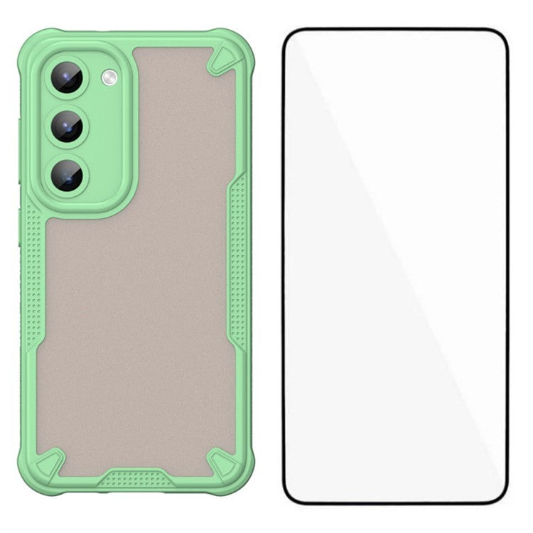 WANLONFENG MFFJ Series For Samsung Galaxy S23 Case Anti Drop TPU + Acrylic Phone Back Cover with Screen Film