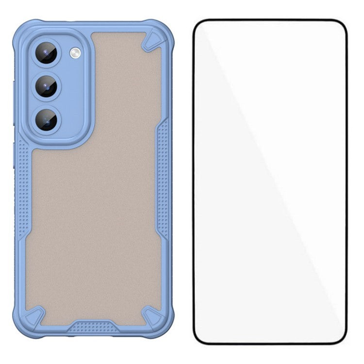 WANLONFENG MFFJ Series For Samsung Galaxy S23 Case Anti Drop TPU + Acrylic Phone Back Cover with Screen Film