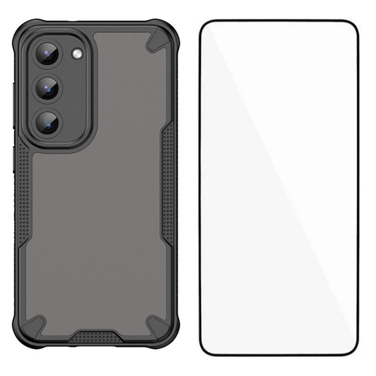 WANLONFENG MFFJ Series For Samsung Galaxy S23 Case Anti Drop TPU + Acrylic Phone Back Cover with Screen Film