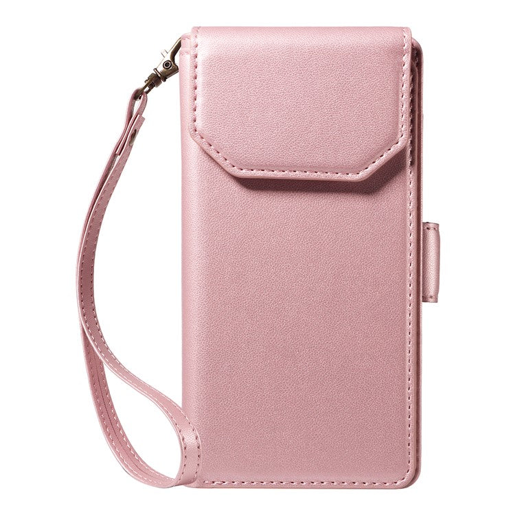 For Samsung Galaxy S23+ Case with Multi-Card Holder and Strap PU Leather Phone Cover Stand